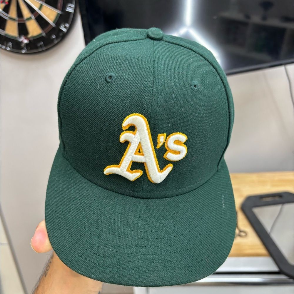 New Era Oakland Athletics A's Fitted Hat Cap Size  7 1/4 57.7cm - Picture 2 of 5